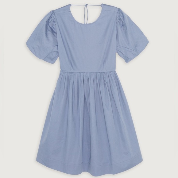 Oak + Fort Puff Sleeve 100% Cotton Mini Dress / Tempest - Picture 2 of 11